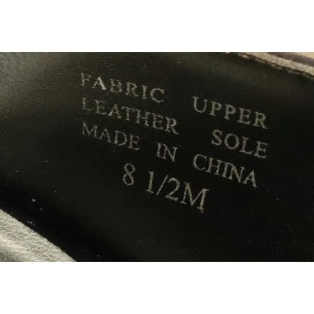 Anne Klein Black Satin Fabric Peep Toe Heel Pump Slingback Bow Party Work 8.5